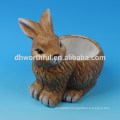 Ceramic flower pot with rabbit design for decro